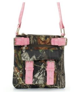 Mossy Oak Pink Camo Camouflage Western Hipster Crossbody Purse: Clothing