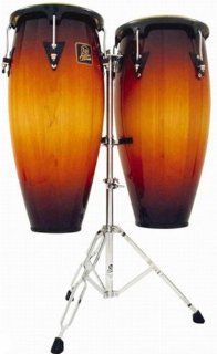 Latin Percussion LPA646 Aspire 10in & 11in Wood Conga Set Double Stand Vintage: Musical Instruments