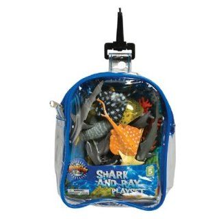 Shark and Stingray Playset: 12 Piece Toy set in Clip Bag for Play on the GO!: Toys & Games