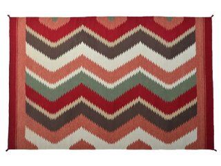 Hand Woven 9' X 12' Colorful Navajo Design 100% Wool Flat Weave Area Carpet, Sh4822   Hand Knotted Rugs