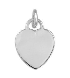 Solid 925 Sterling Silver Plain Heart Pendant Necklace: Jewelry