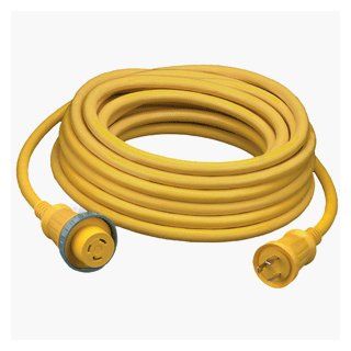 Hubbell Wiring Systems HBL61CM53 Twist Lock Vinyl Jacketed Shore Power Cable Set, #6 AWG, 2 Pole, 3 Wire, 50 Amps, 125V, 50' Length, Yellow: Industrial & Scientific