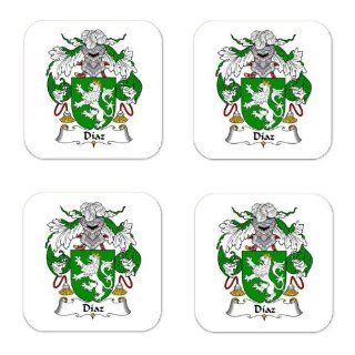 Diaz Ii Family Crest Square Coasters Coat of Arms Coasters   Set of 4  