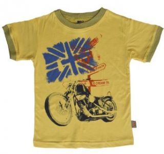 Charlie Rocket, Motorcycle Ringer Tee in Yellow (c): Clothing