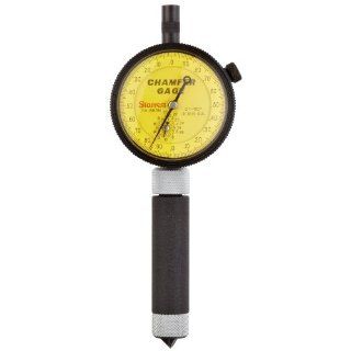 Starrett 683M 1Z Millimeter Reading Internal Chamfer Gauge With Yellow Dial, 0 90 Degree Angle, 0 9.5mm Range: Industrial & Scientific