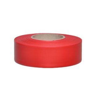 Presco CMR 658 300' Length x 1 3/16" Width, PVC Film, Coarse Matte Red Solid Color Roll Flagging (Pack of 144): Safety Tape: Industrial & Scientific