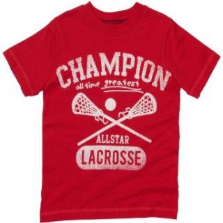 Carters Boys 2T 4T Red Lacrosse Tee Shirt (4T, Red): Clothing