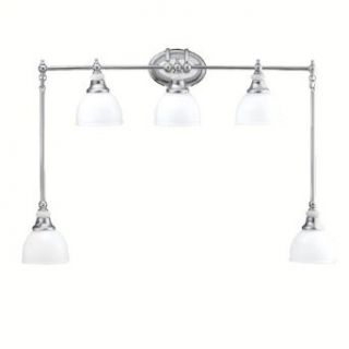 Kichler Lighting 5371CH Pocelona 5 Light Wall Mount Bath Swag, Chrome with White Porcelain Details and Cased Opal Glass   Vanity Lighting Fixtures  