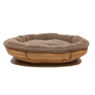 Faux Suede Oblong Comfy Cup Donut Dog Bed