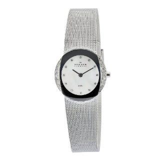 Skagen Women's O689SSS Quartz Mother Of Pearl Dial Stainless Steel Watch Skagen Watches