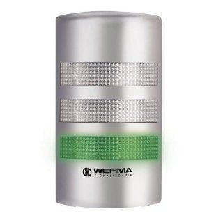 Werma 691 300 55 FlatSIGN Innovative LED Signal Tower with Transparent Housing, Silver Finish, 24VDC, Green/Yellow/Red: Tower Stack Lights: Industrial & Scientific