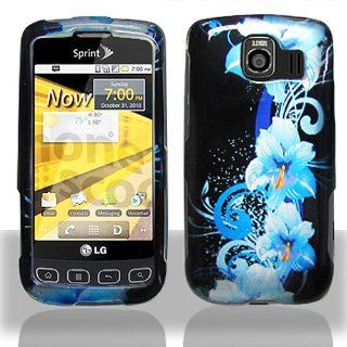 Blue Flower Hard Cover Case for LG Optimus S LS670: Cell Phones & Accessories
