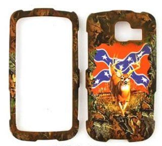 LG Optimus S LS670 Camo / Camouflage Hunter Series, Deer on Rebel Flag Hard Case/Cover/Faceplate/Snap On/Housing/Protector: Cell Phones & Accessories
