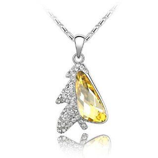 Charm Jewelry Swarovski Crystal Element 18k Gold Plated Light Topaz Christmas Tree Necklace Z#695 Zg4da3d0: Jewelry