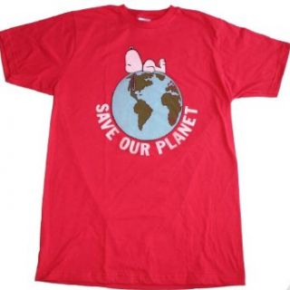 PEANUTS SNOOPY   SAVE OUR PLANET T SHIRT, Adult   Medium at  Mens Clothing store