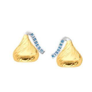 Hershey's Kiss 14k Yellow Gold Flat Back Small Stud Earring: Jewelry