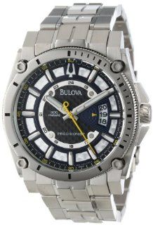 Bulova Men's 96B131 Precisionist Black Dial Steel Bracelet Watch: Bulova: Watches