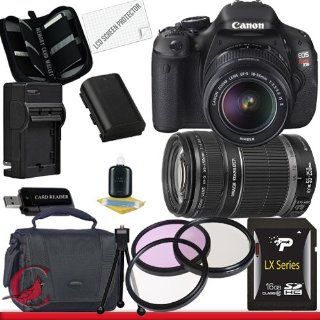 Canon EOS Rebel T3i 18 MP CMOS Digital SLR Camera w/ 18 55mm IS II & 55 250 IS II Lens Kit Package 2  Digital Slr Camera Bundles  Camera & Photo