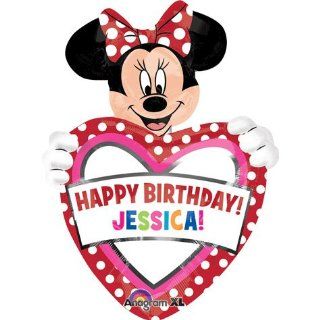 MINNIE MOUSE balloon PERSONALIZE w/NAME happy BIRTHDAY 24"x30" NEW vhtf: Toys & Games