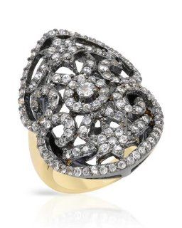 Yours By Loren Gold Plated Silver 5.12 CTW Zircon Women Ring. Ring Size 7. Total Item weight 10.0 g.: Jewelry