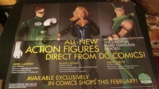 DC Comics DC Direct Green Lantern Black Canary Green Arrow Hard Traveling Heroes Action Figure Collection Ad Poster 17 Inches High, 22 Inches Long 1999 : Other Products : Everything Else