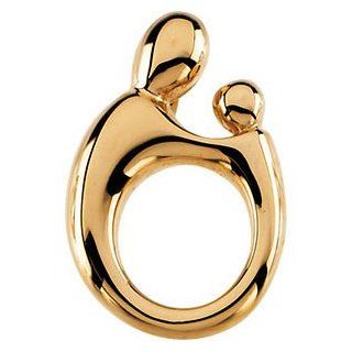 IceCarats Designer Jewelry 14K Yellow Gold Mother And Child Lg. Solid Pendant 20.50X13.50 Mm: IceCarats: Jewelry