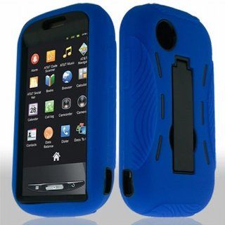 Artisan Deco Store Blue Hybrid Duo Shield Tough Armor Case with Stand and SureGrip Skin Cover, Screen Protector and MyDroid Magnet for Straight Talk ZTE Merit Android: Cell Phones & Accessories