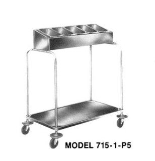 Piper Products 715 1 P4 Single Stack Tray/Silver Cart w/ 200 Tray Capacity & 4 Pan Silver Dispenser, Each: Kitchen & Dining
