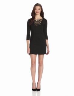 Vince Camuto Women's Shift Dress With Neckline Embellishment, Black, 4 at  Womens Clothing store: Gold And Black