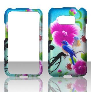 2D Twin Birds LG Optimus Elite LS696 Sprint, Virgin Mobile Case Cover Hard Protector Phone Cover Snap on Case Faceplates: Cell Phones & Accessories