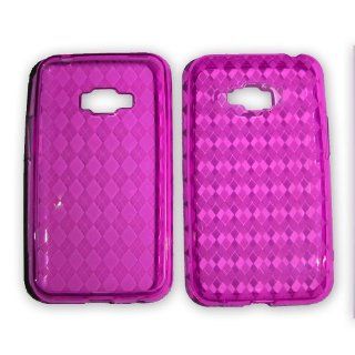 LG Optimus Elite 696 Hot Pink Jelly TPU Skin Case / Semi hard Sleeve Protector Cover.: Cell Phones & Accessories