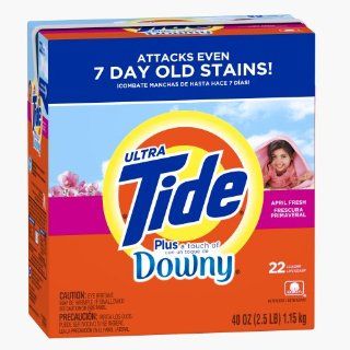 Tide Ultra Plus A Touch of Downy Laundry Detergent Powder, April Fresh Scent, 40 Ounce: Health & Personal Care