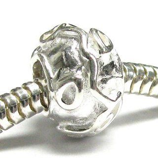 .925 Sterling Silver Leaf Seedling Tree Of Life Bead For European Story Charm Bracelets: Jewelry