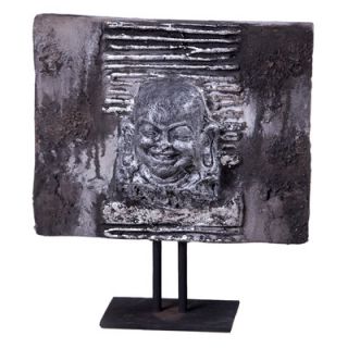 Phillips Collection Lava Stone Ganesha Head Plaque Figurine