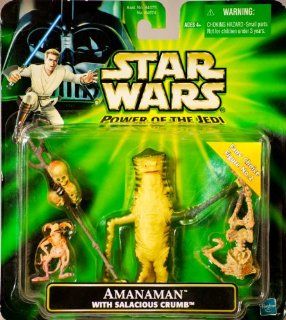 2001   Hasbro   Star Wars   Power of the Jedi   Amanaman with Salacious Crumb   Fan's Choice Figure #2   Bounty Hunter Figure   4 Inch   New   Out of Production   Limited Edition   Collectible: Toys & Games