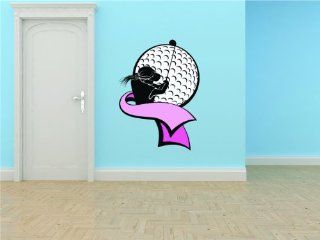 Golf Ball Sport Pink Breast Cancer Ribbon Women Lady Golfer Car Window Graphic Sticker Picture Art Vinyl Wall   Best Selling Cling Transfer Decal Color 706 Size : 30 Inches X 50 Inches   22 Colors Available   Wall Decor Stickers