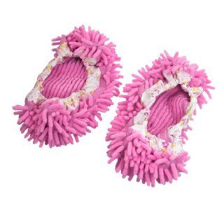 Pair House Floor Polishing Dusting Cleaning Foot Socks Shoes Mop Slippers Pink: Health & Personal Care