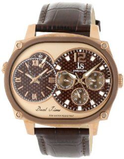 Joshua & Sons Men's JS729BR Dual Time Multi Function Watch: Watches