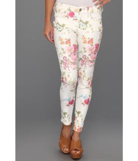 Mavi Jeans Alexa Ankle Mid Rise Super Skinny in Blush Flower Womens Jeans (White)