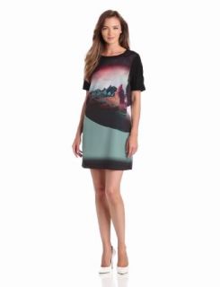 Twelfth Street by Cynthia Vincent Women's Button Back Shift Dress, Mountain Print, Small at  Womens Clothing store