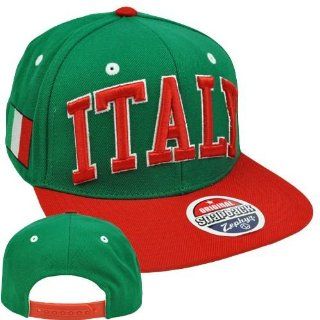 Original Zephyr Snapback Italy Italia Italian Flag Green Red Flat Bill Hat Cap : Sports Fan Baseball Caps : Sports & Outdoors