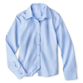 Cherokee Girls School Uniform Long Sleeve Blouse   Soft Blue L