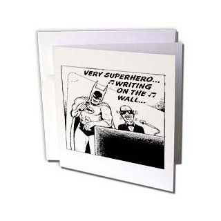 gc_2095_2 Londons Times Funny Music Cartoons   Batman And Stevie Wonder Duet, Very Superhero   Greeting Cards 12 Greeting Cards with envelopes  Blank Greeting Cards 