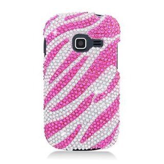 For Straight Talk Net10 Galaxy Centura SCH S738C Hard Diamond Case Pink Zebra: Everything Else