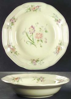 Mikasa Peony Bouquet Rim Soup Bowl, Fine China Dinnerware   Heritage Line,Peach&