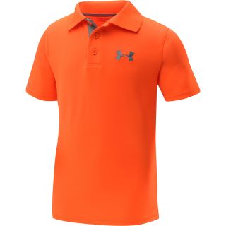 UNDER ARMOUR Boys Matchplay Short Sleeve Polo   Size: Xl, Blaze Orange/grey