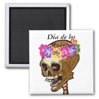 Dia de los Muertos skull Magnets: Kitchen & Dining
