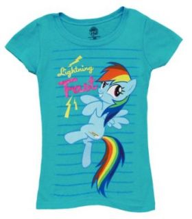 My Little Pony "Lightning Fast" Aqua Kids T Shirt: Fashion T Shirts: Clothing