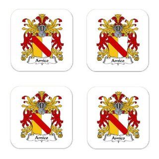 Amico Family Crest Square Coasters Coat of Arms Coasters   Set of 4  