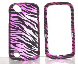 Hot Pink Zebra Design Snap on Hard Skin Shell Protector Faceplate Cover Case for Pantech Laser P9050+ Microfiber Pouch Bag + Case Opener: Cell Phones & Accessories